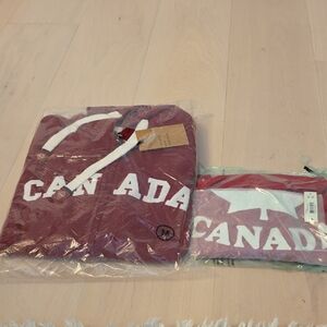 Canada Maroon Hoodie with White Lettering